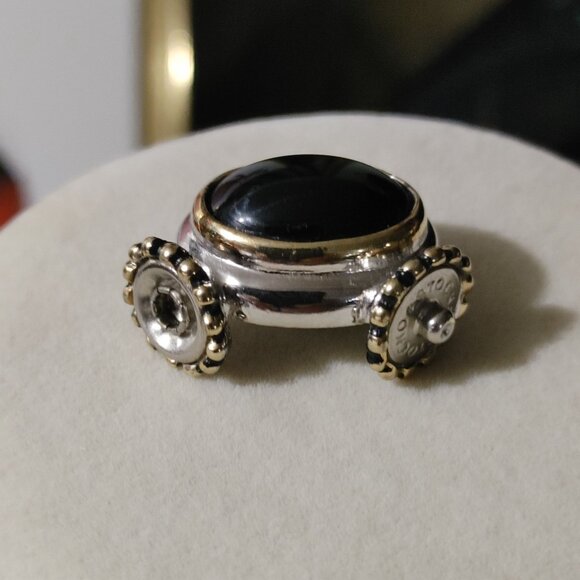 Joseph Esposito Snap Woven Chain Necklace Detachable Pendant Gold Tone Black Red - Picture 12 of 16